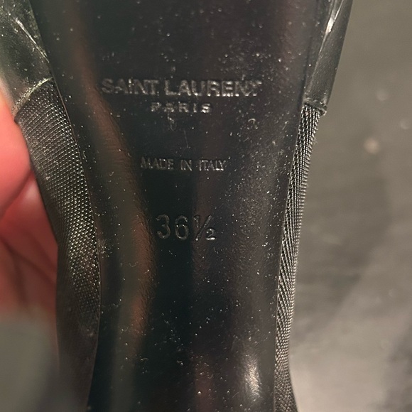 5” Black with mesh design YSL platform toe pumps - Picture 4 of 5